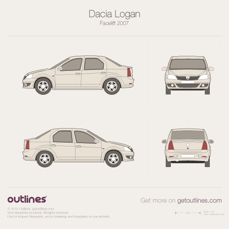 2009 Renault Logan Sedan blueprints and drawings